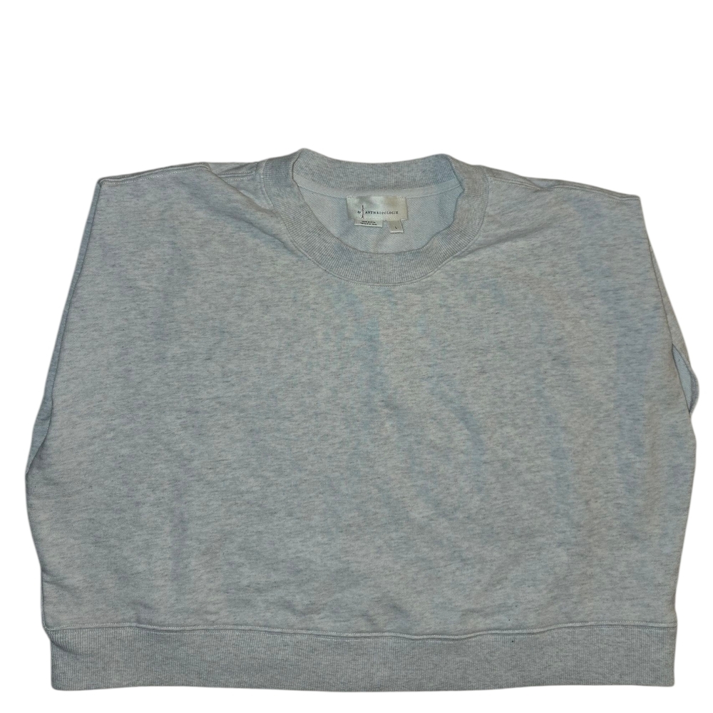 NWOT Anthropologie Gray Cropped Sweatshirt Top Shirt Women's Large